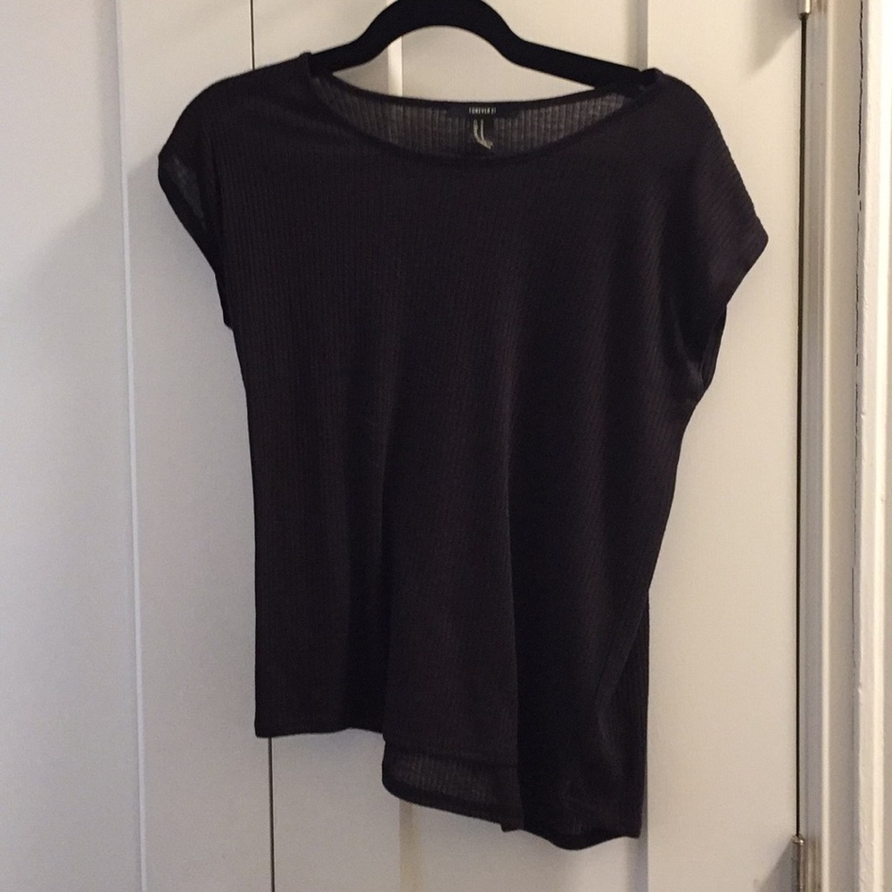 Black Ribbed Top